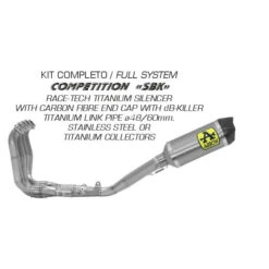 Arrow 71179CKR Competition "SBK" Full Titanium Exhaust For Yamaha YZF-R1 (17-20)