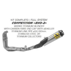 Arrow 71211CKZ Competition EVO-2 Full Titanium Exhaust For Yamaha YZF-R1 (17-20)
