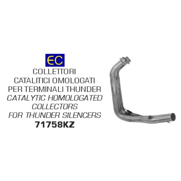 Arrow 71758KZ Catalytic Exhaust Collector, Thunder Exhaust For Yamaha MT-07 (2021-)