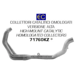 Arrow 71760KZ Homologated Stainless Steel Collector High Version For Yamaha MT-09 (2021-)