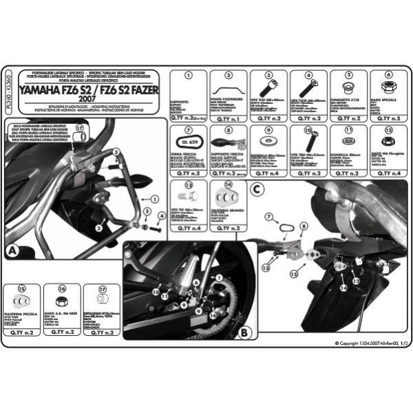 Givi PL360 Sidecase Hardware For Yamaha FZ6 '07-'10 - Image 2