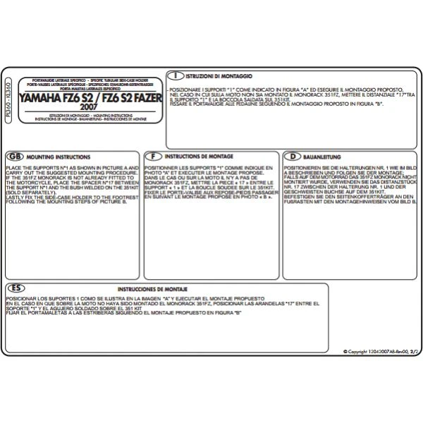 Givi PL360 Sidecase Hardware For Yamaha FZ6 '07-'10 - Image 3
