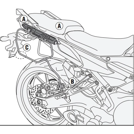 Givi TE2122 Side Bag Pannier Holder For Yamaha FJ-09 Tracer (2015-current) - Image 2