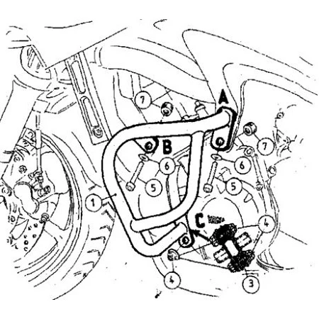 Hepco & Becker 501.417 00 01 Engine Guard, Black For Yamaha FZ-6 / Fazer - Image 2