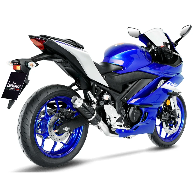 LeoVince 3380 GP Corsa Full Exhaust, Gloss Carbon For Yamaha YZF-R3/MT-03