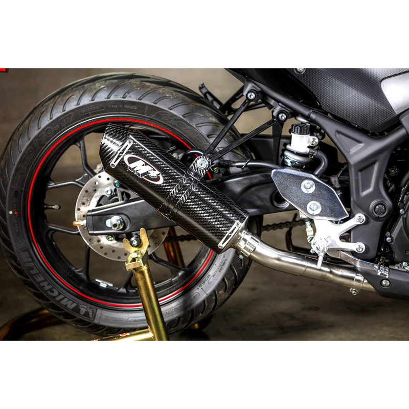 M4 YA3024 Race/Standard Full System Exhaust, Carbon Fiber For Yamaha YZF-R3 (2015-)