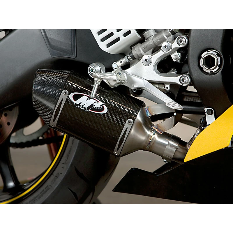 M4 YA6624-MBE Street Slayer Style Slip-On Exhaust, Carbon Fiber Yamaha YZF-R6 (2006-)