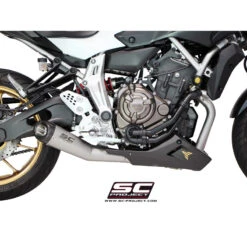 SC-Project Y14-C21MG Matte Grey Conic Full System Exhaust For Yamaha FZ-07 (2014-2016)